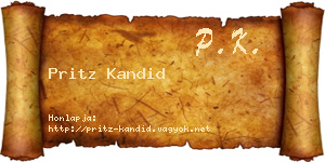 Pritz Kandid névjegykártya